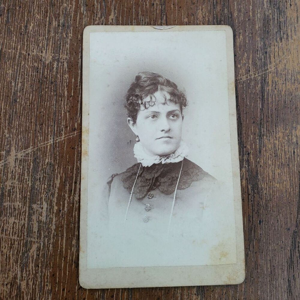 Antique Victorian CDV Photo Woman ID Ella Roth Bodley Mt.Pleasant, Iowa McAdam